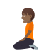 🧎🏾 person kneeling: medium-dark skin tone display on JoyPixels